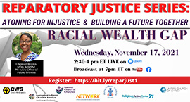 image of webinar announcement reparatory justice series