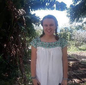 Me at Tetsijtsilin- my school- with a traditionally embroidered blouse