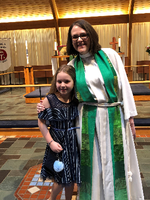 In 2020, right before the pandemic, I returned to my former congregation and got to take a picture with the first baby that I baptized, Kaitlyn Rose.