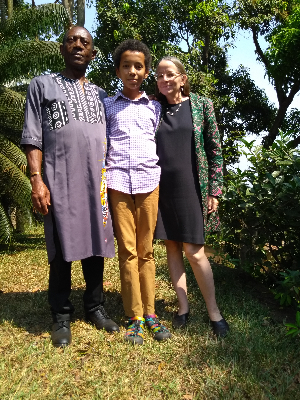 Willie, Micah and Anne at home in Yaounde, Cameroon
